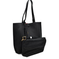 Reversible Faux Leather Tote Bag Vegan Tassel Handbag